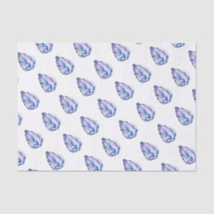 Watercolor oyster shell with pearl tissue paper