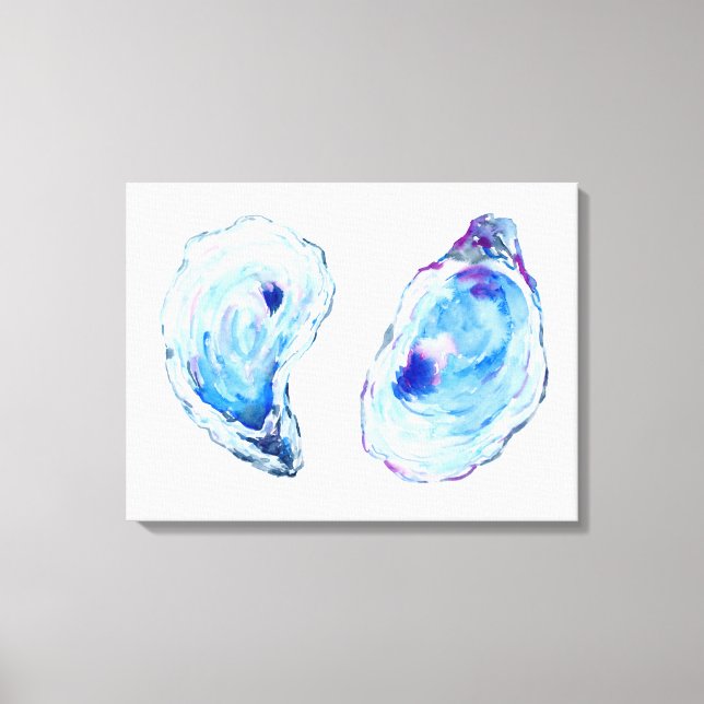 Watercolor Oyster Shells Canvas Print (Front)