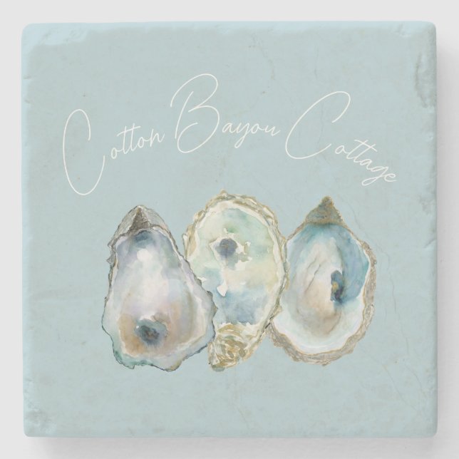 Watercolor Oyster  Stone Coaster (Front)