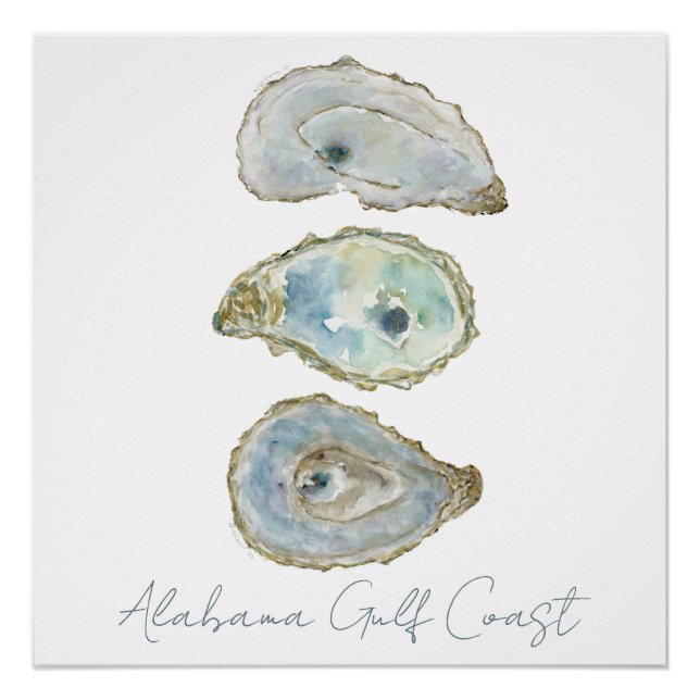 Watercolor Oysters- Customizeable Vertical Design Poster (Front)