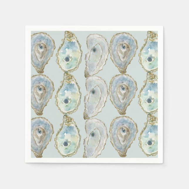 Watercolor Oysters Napkin (Front)