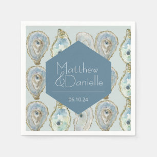 Watercolor Oysters Wedding Napkin