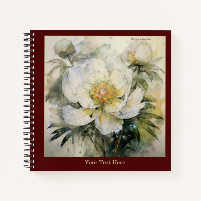Watercolor Paeonia Officinalis Notebook #1 (Front)