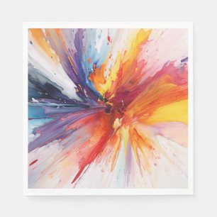 Watercolor Paint Abstract Explosion Napkin