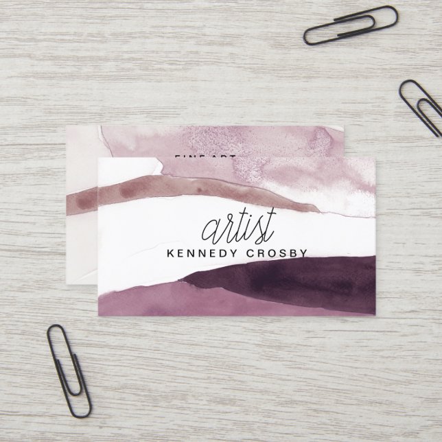 Watercolor Paint Artist Business Card (Front/Back In Situ)