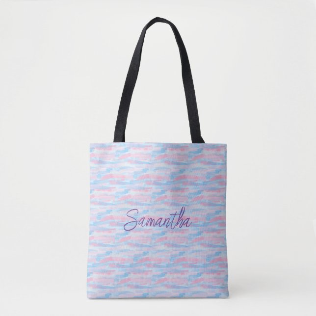 Watercolor paint artistic pastel colour tote bag (Front)
