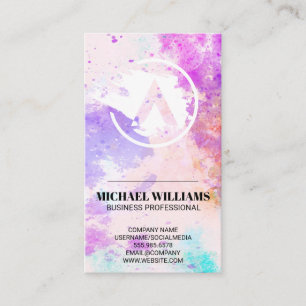 Watercolor Paint Background   Creative Artistic Business Card