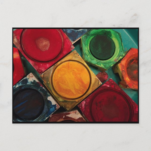 Watercolor paint Box palette Postcard (Front)
