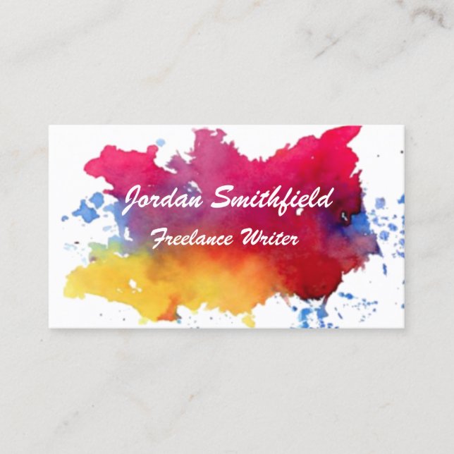 watercolor paint business card (Front)