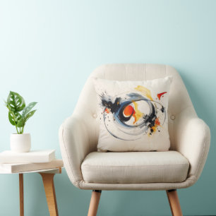 Watercolor Paint Doodle Throw Pillow