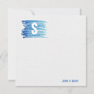 Watercolor Paint Smudge Monogram   Card