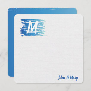 Watercolor Paint Smudge with Monogram  Card