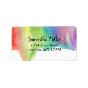 Watercolor Paint Spill   Abstract Address label