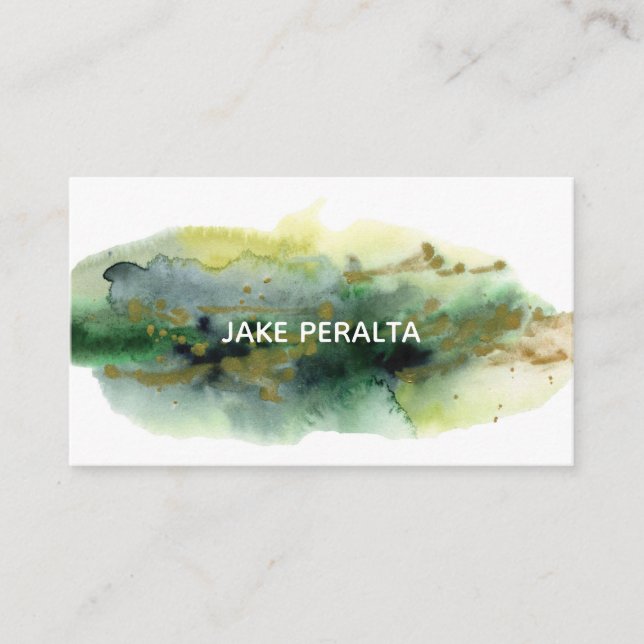 Watercolor Paint Splatter Business Card (Front)