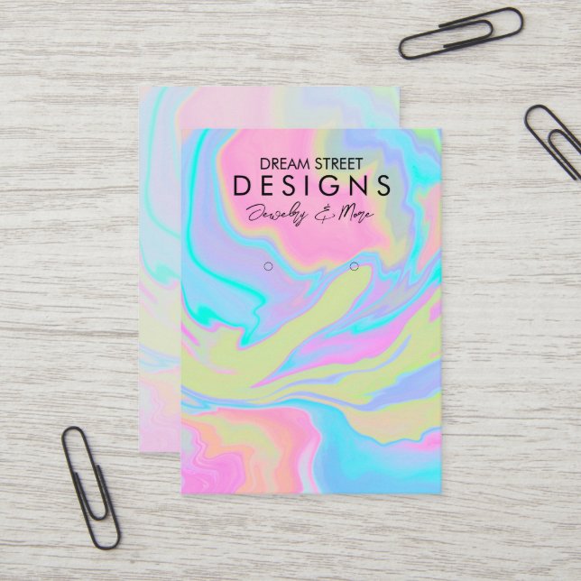 Watercolor Paint Splatter Earring Display Card (Front/Back In Situ)