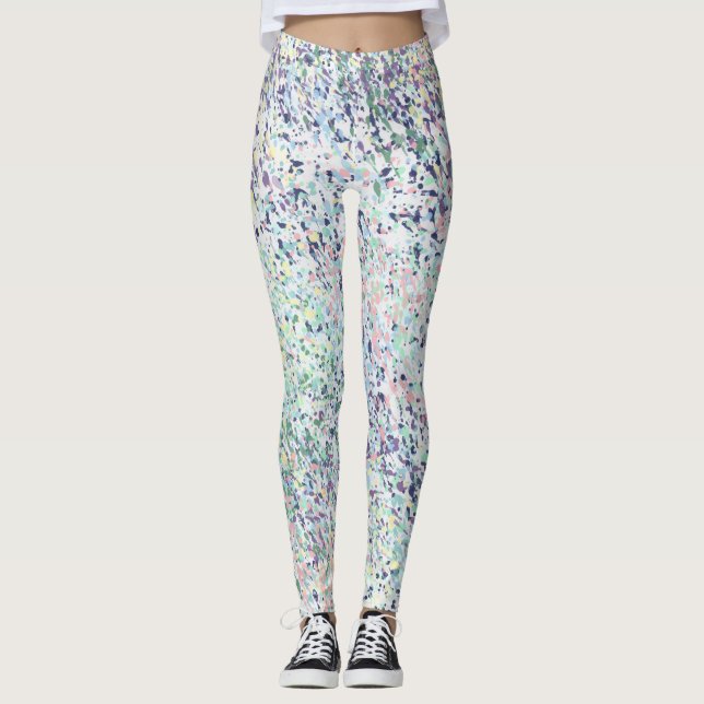 Watercolor Paint Splatter Leggings (Front)