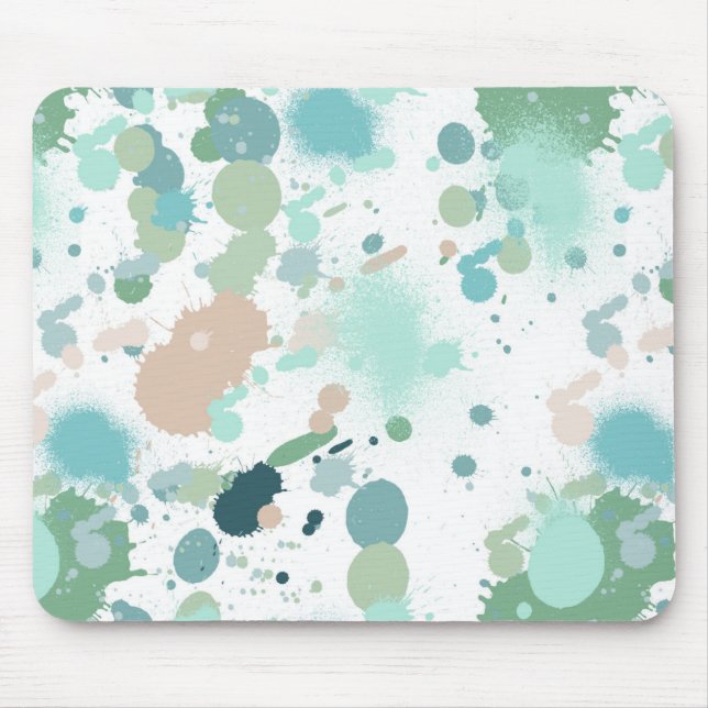 Watercolor Paint Splatters Mouse Pad (Front)