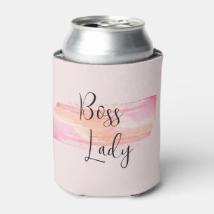 Watercolor Paint Strokes Boss Lady Can Cooler