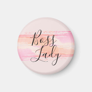 Watercolor Paint Strokes Boss Lady  Magnet