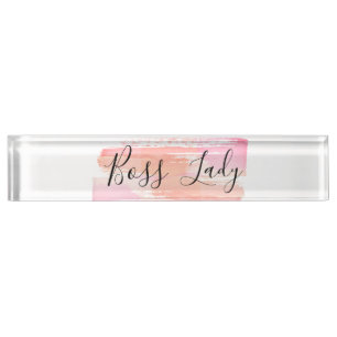 Watercolor Paint Strokes Boss Lady  Nameplate