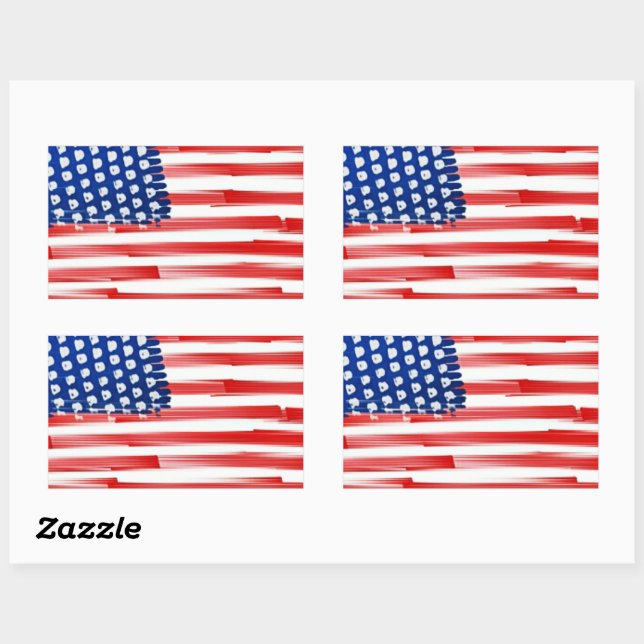 Watercolor painted American flag  Sticker (Sheet)
