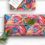 Watercolor Painted Botanical Poinsettia Christmas Wrapping Paper<br><div class="desc">This Christmas wrapping paper features painted watercolor poinsettia pattern in colourful shades. A fun and vibrant choice for unique Christmas gifts and your holiday gift giving. 

Unique art and design by Victoria Griglaliunas of Do Tell A Belle. To see more from this unique party theme visit https://www.zazzle.com/collections/unique_christmas_cards_invitations_wrapping_paper-119501723387216239</div>