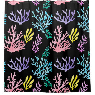 Watercolor painted corals seamless pattern