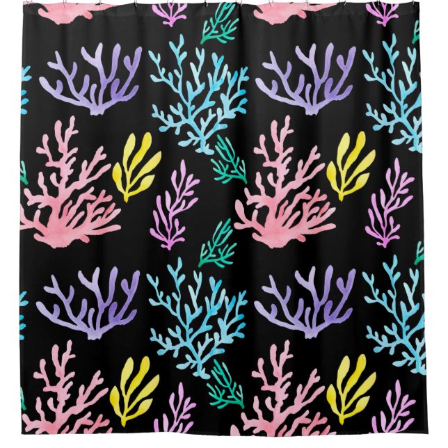 Watercolor painted corals seamless pattern (Front)