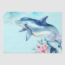 Watercolor Painted Dolphin