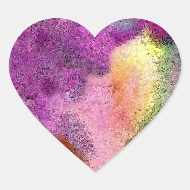 Watercolor painted Rice Paper Heart Sticker (Front)
