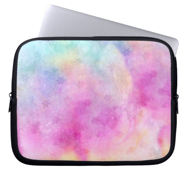 Watercolor painted Rice Paper Laptop Sleeve (Front)