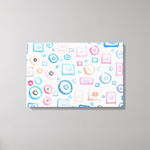 watercolor painted shapes canvas print