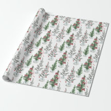 Watercolor-Painted Sparse Holiday Christmas Trees