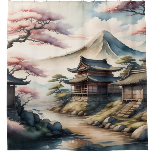 Watercolor Painting Ancient Japanese Village (Front)