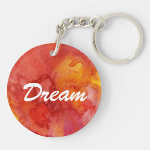 Watercolor painting background. keychain