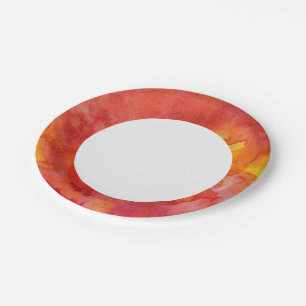 Watercolor painting background. paper plate