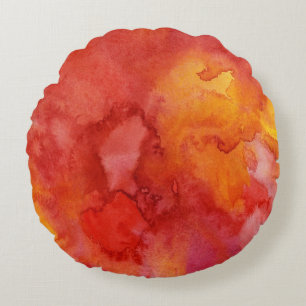 Watercolor painting background. round pillow