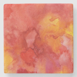 Watercolor painting background. stone coaster