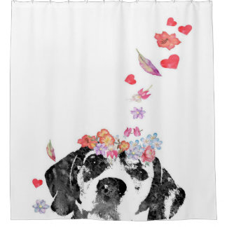 Watercolor Painting Beagle Dog Wreath Flowers