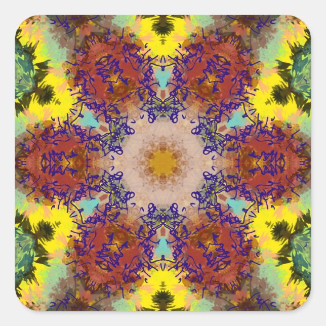 watercolor painting Bird Chromatic Harmony Square Sticker (Front)