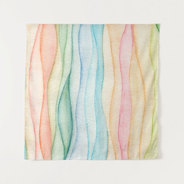 Watercolor painting colourful painting tapestry (Front)