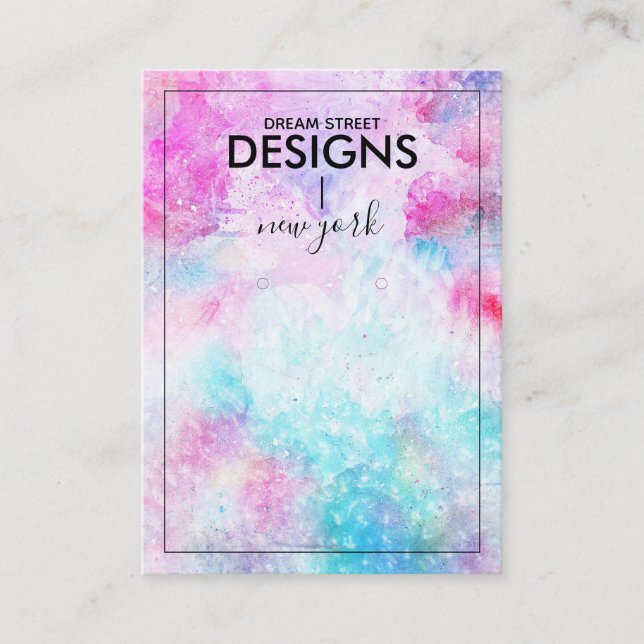 Watercolor Painting Earring Display Card (Front)