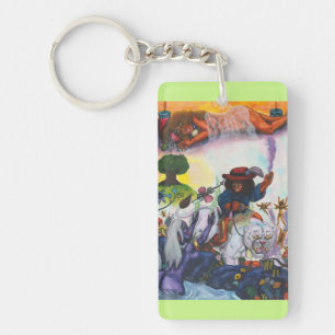 Watercolor Painting Eros ride Aurora Lioness Dream Keychain