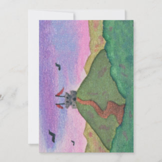 Watercolor Painting Fantasy Fortress Castle Life Invitation