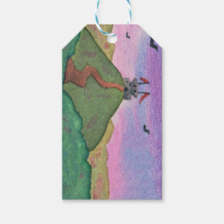 Watercolor Painting Fantasy Fortress Castle Nature Gift Tags
