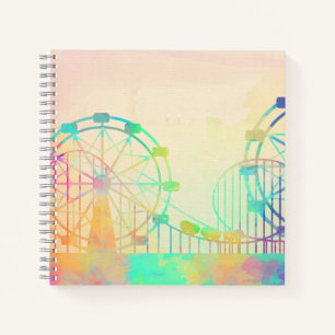 Watercolor Painting Ferris Wheel Fairground Art Notebook