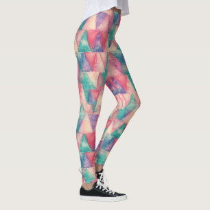 Watercolor Painting - Hipster Triangles Leggings