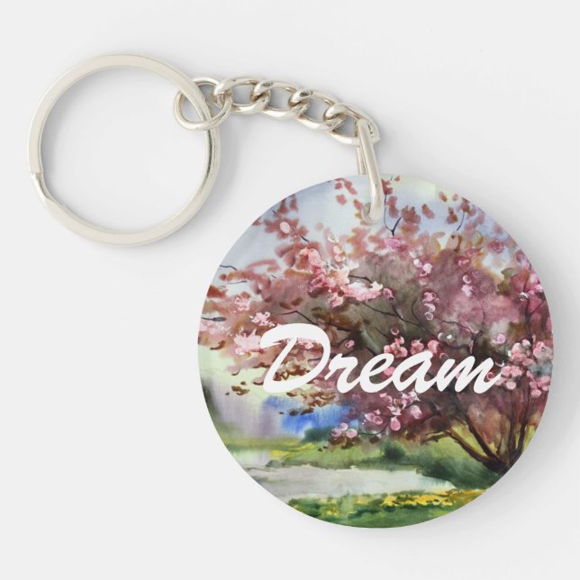 Watercolor Painting Landscape Keychain (Front)