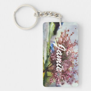 Watercolor Painting Landscape Keychain
