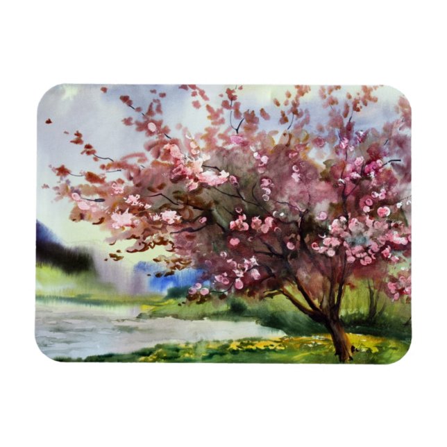 Watercolor Painting Landscape Magnet (Horizontal)